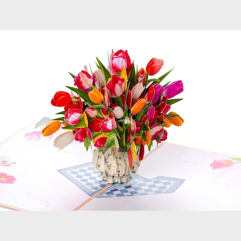 Pop up-kort  Tulipanbuket