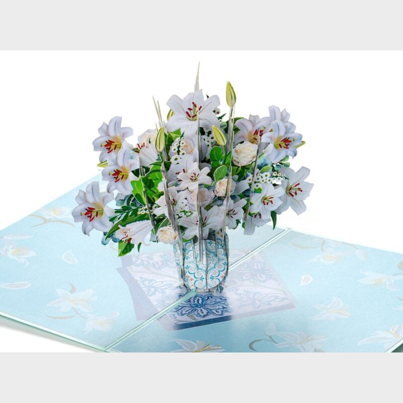 Pop up-kort  Liljebuket