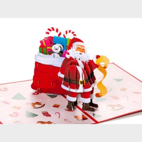 Pop Up-kort - Julekort Julemandens Julegavesk