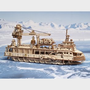 Ugears 3D-puslespil i Tr - Forskningsfartj