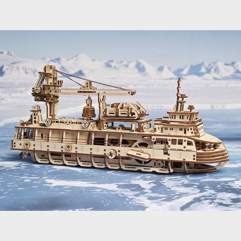 Ugears 3D-puslespil i Tr - Forskningsfartj