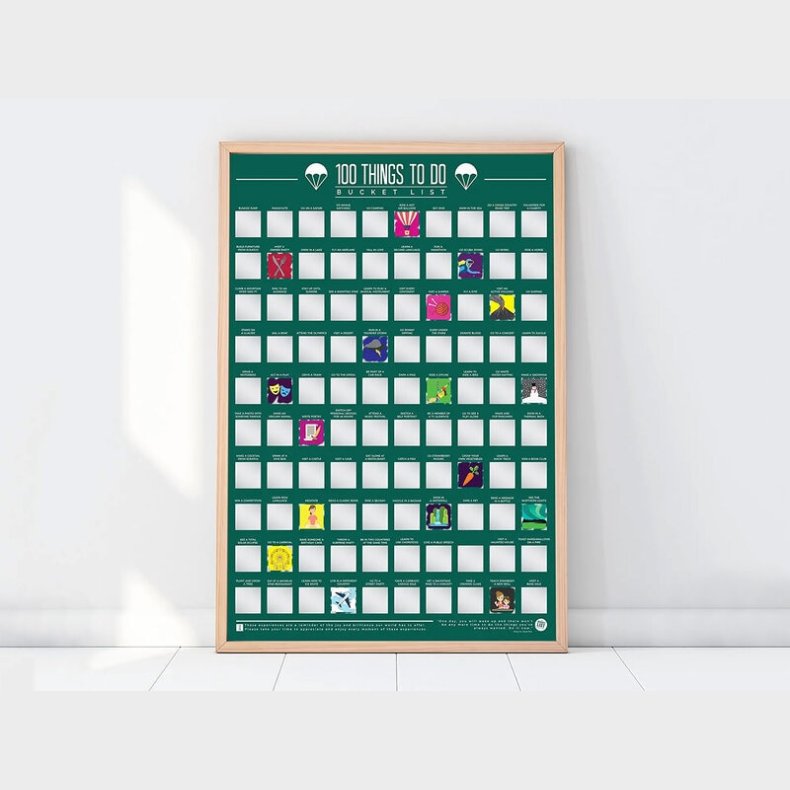 100 Things To Do Skrabeplakat