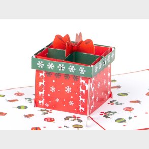 Pop Up-kort - Julekort med Julemandens Julegave