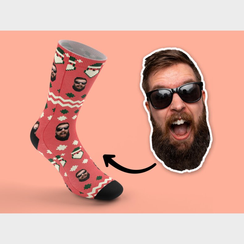 Personlige Str�mper med Billede - Ugly Christmas Sweater