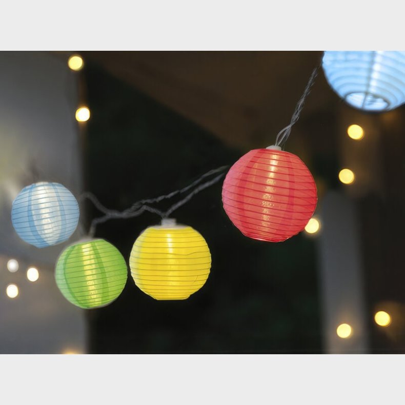 Lyskde med stoflanterner - Flerfarvet