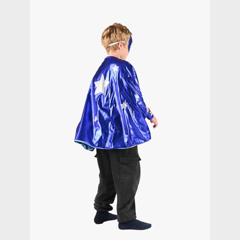 Den Goda Fen Vendbar Kappe med �jenmaske 98-128 cm, Bl�/regnbue