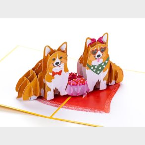 Pop Up-kort - Corgi