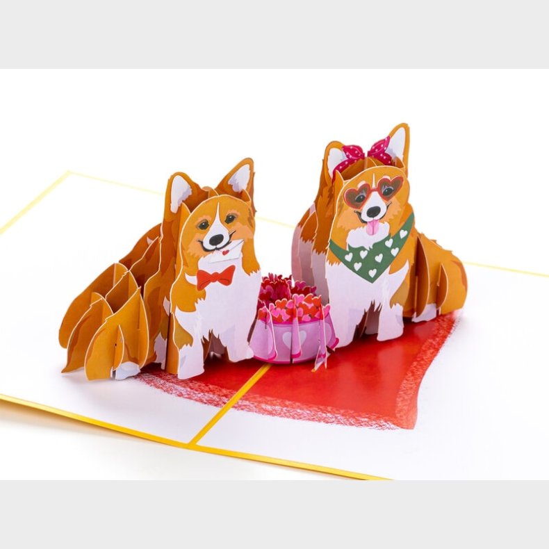 Pop Up-kort - Corgi