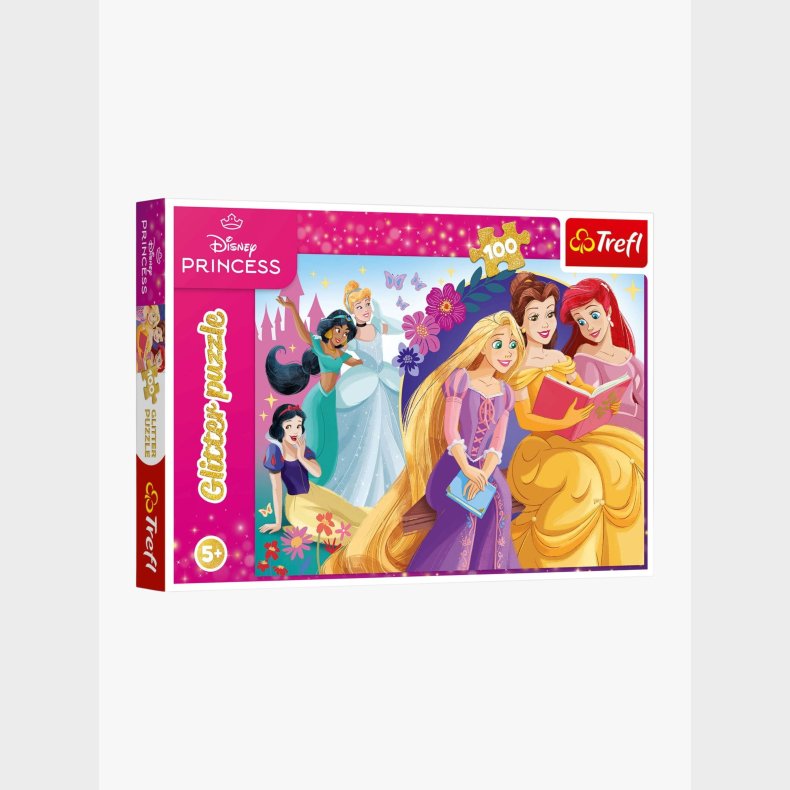 Trefl Disney Princess Glitter Puslespil 100 Brikker