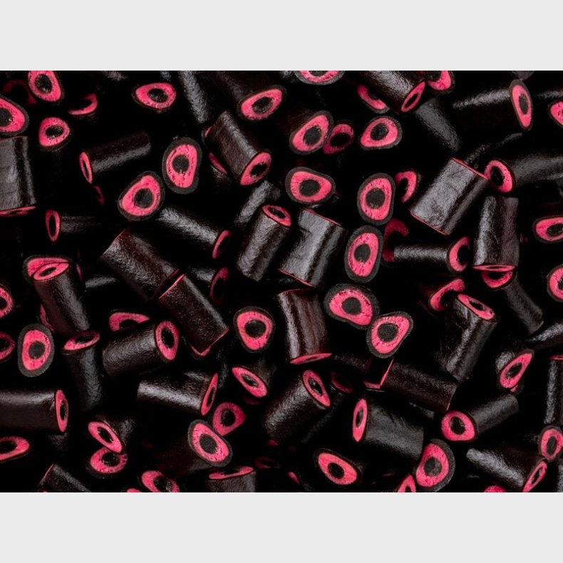 Salte Hindb�r Bland-selv-slik i kasser 2,1 kg