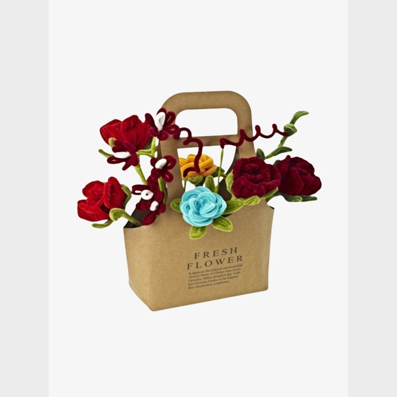 Fippla DIY-s�t Buket Blomster med Piberensere 21 Dele, R�d