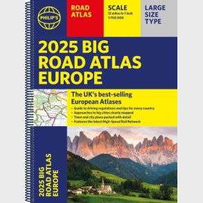 2025 Philip's Big Road Atlas Of Europe - English book