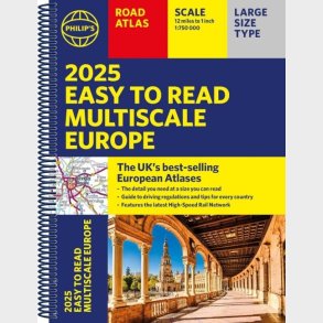 2025 Philip's Easy To Read Multiscale Road Atlas Europe - English book