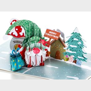 Pop Up kort - julekort med julemanden