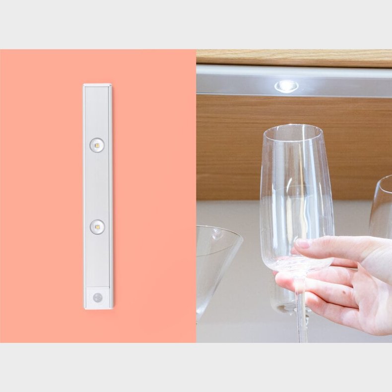 Genopladelig LED-lampe med bevgelsessensor