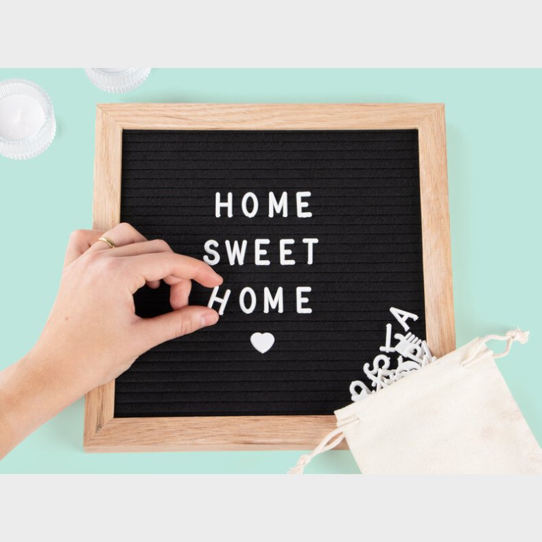 Bogstavtavle med trramme