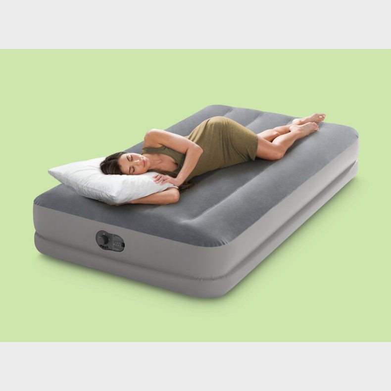 Oppustelig Luftmadras med Indbygget Pumpe - Intex