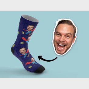 Personlige Strmper med Billede - Super Dad