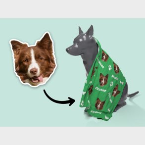 Personligt hundetppe med navn og billede