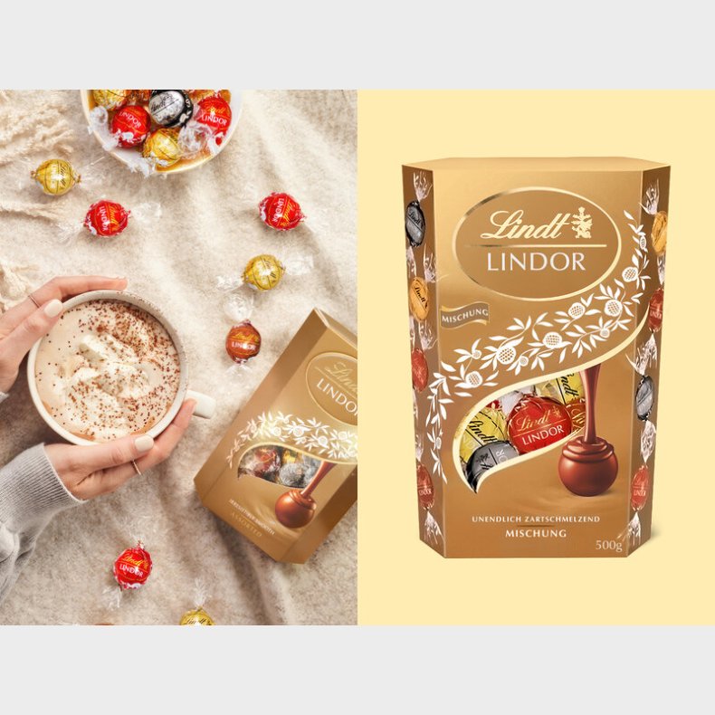 Lindt Lindor Cornet 500 gram - Blandet chokolade