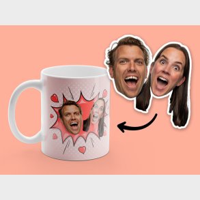 Personligt krus med billede - Cartoon Love