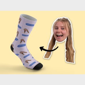 Personlige Strmper med Billede - Psst I Love You