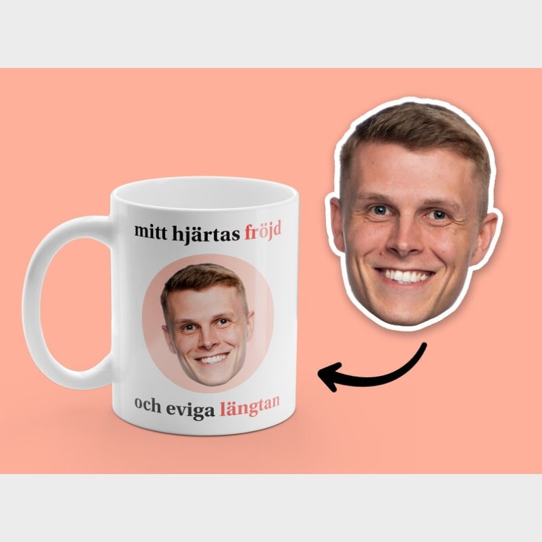 Personligt krus med billede - mitt hjrtas frjd och eviga lngtan