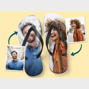 Personlige flip-flops med billeder