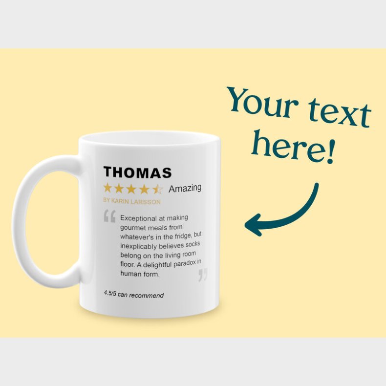 Personligt Krus med Positiv Bedmmelse