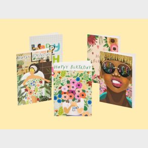 Fdselsdagskort Retro Birthday - 10-pak