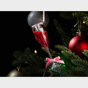 Juletrspynt Rosa Champagne Glas