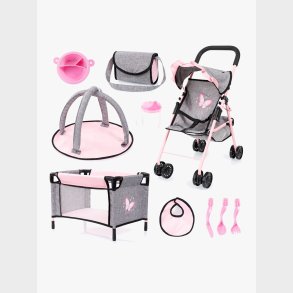 Bayer Design 10-i-1 Dukkevogn S�t, Gr�/Lyser�d