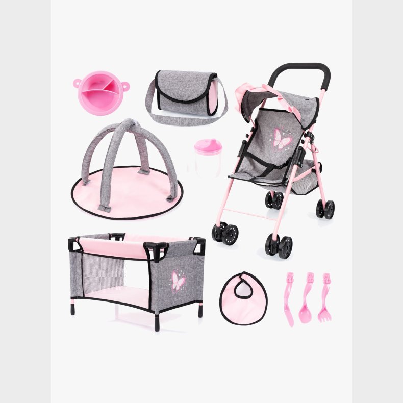 Bayer Design 10-i-1 Dukkevogn S�t, Gr�/Lyser�d