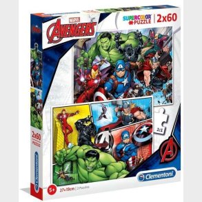 Marvel Avengers Puslespil 2x60 Brikker