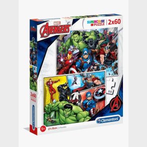 Marvel Avengers Puslespil 2x60 Brikker