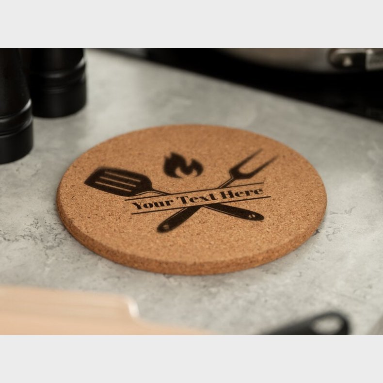 Personligt Korkbordsunderlag med Navn - Grill