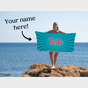 Personligt Badehndklde med Navn - Solstrler