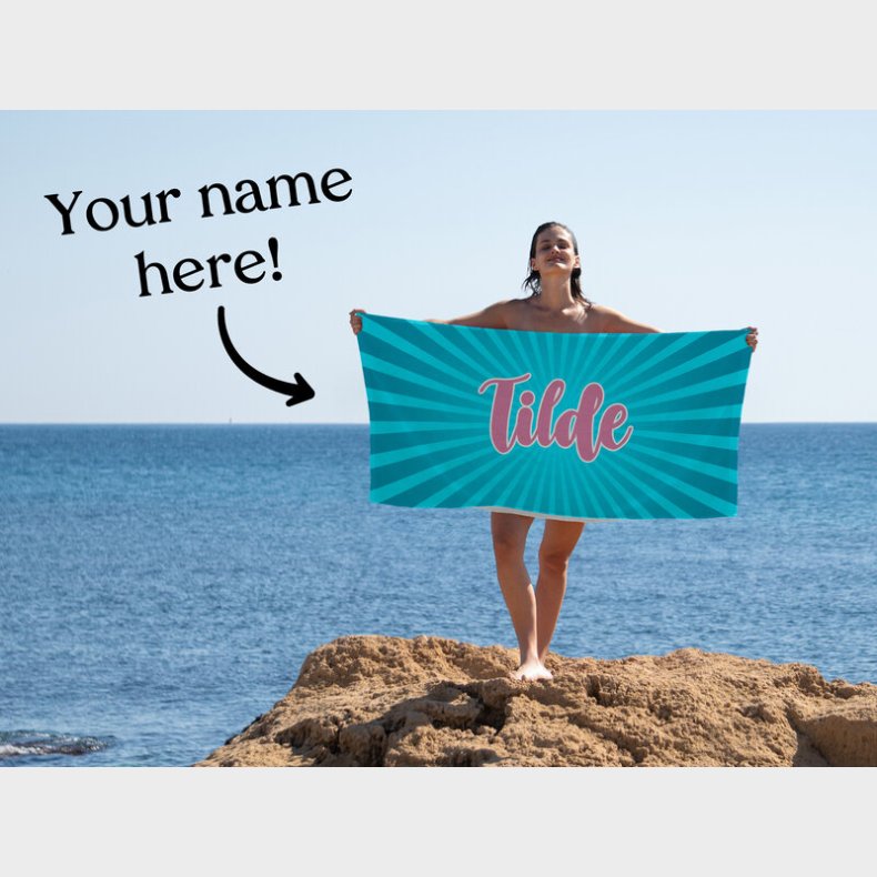 Personligt Badehndklde med Navn - Solstrler