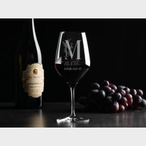 Personligt Spiegelau Rdvinsglas med Gravering - Bogstav, Navn & Dato