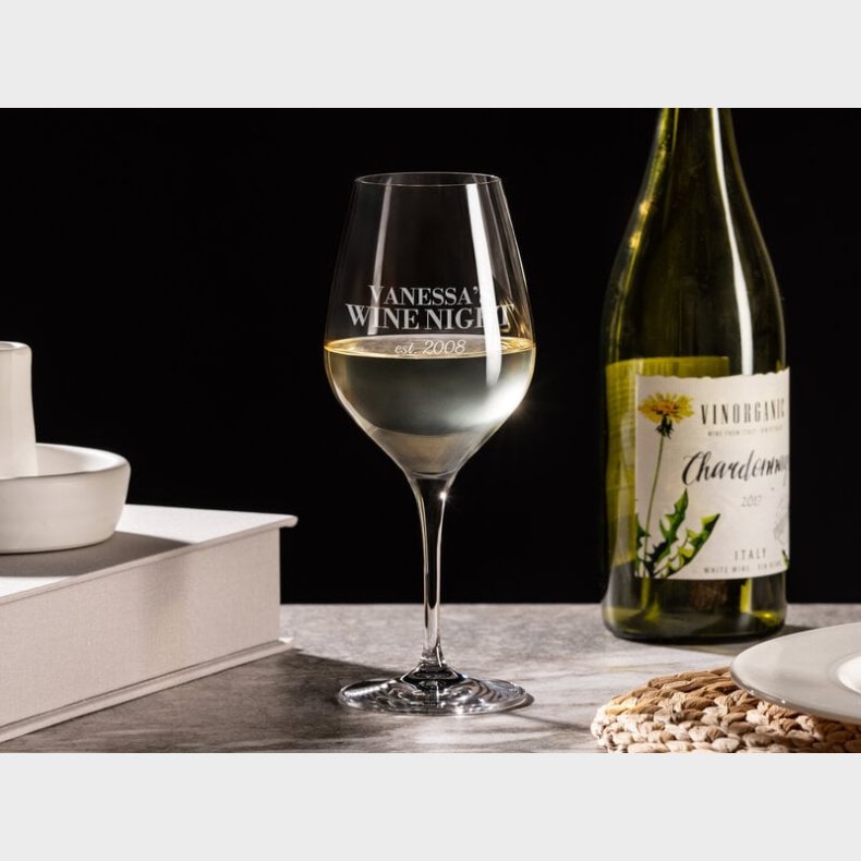 Personligt Spiegelau Hvidvinsglas med Gravering - Egen Tekst