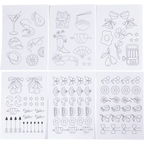 Creativ Company | Vandopl�selige broderiark - Med motiver, 6 ark