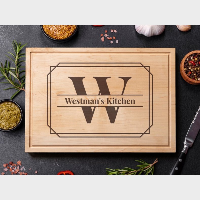 Personligt Sk�rebr�t i Tr� med Bogstav & Tekst