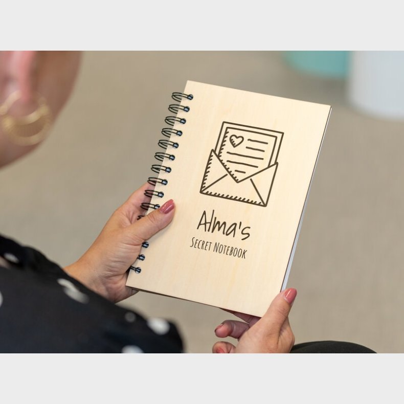 Personlig notesbog med tekst