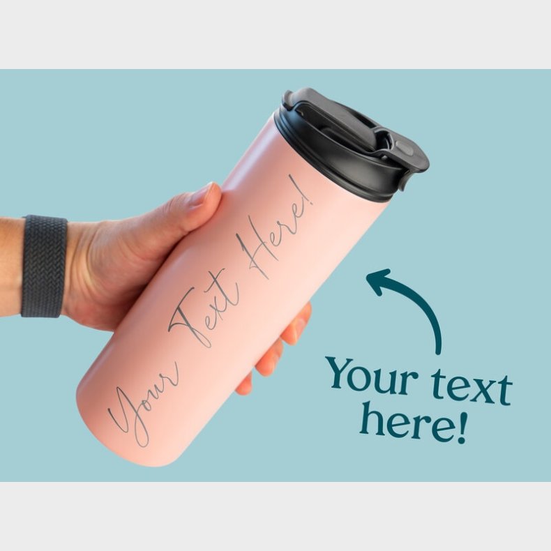 Personlig Termoflaske med Sugrr & Tekst - 600 ml