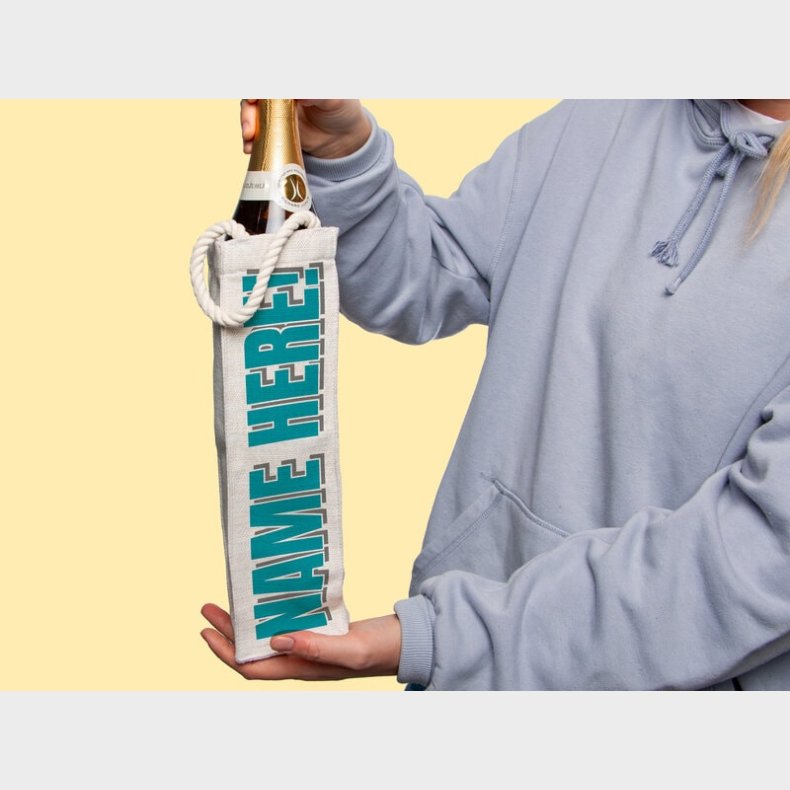 Personlig Gavepose til vin med Tekst