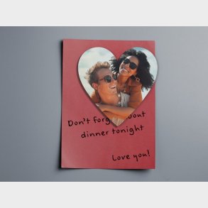 Personlig K�leskabsmagnet med Foto - Hjerte