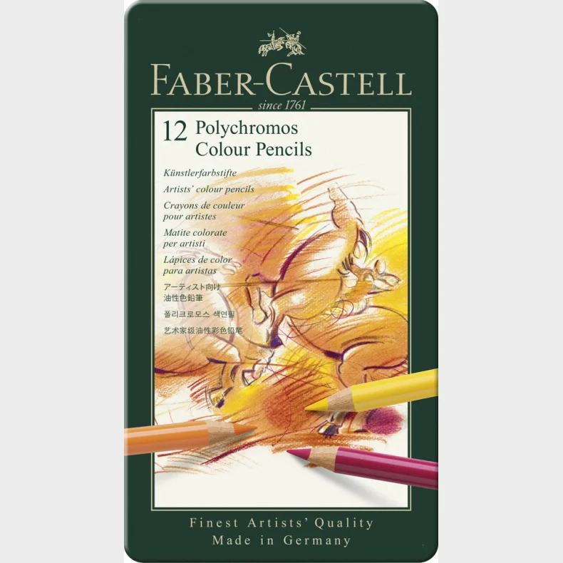 Farveblyant polychromos Faber-Castell 12 farver