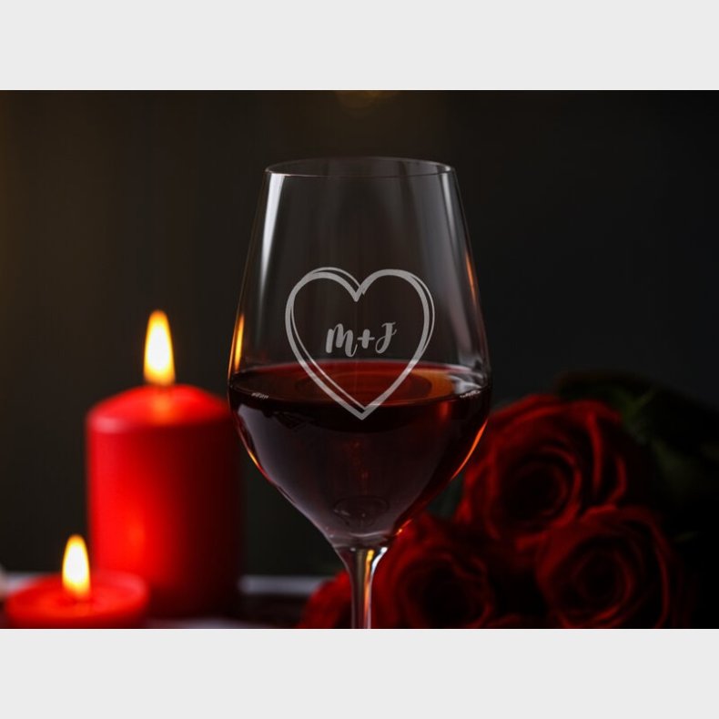 Personligt Spiegelau Rdvinsglas med Gravering - Hjerte