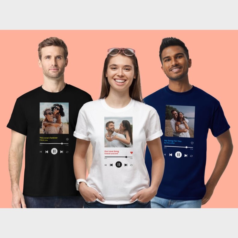 Personlig T-shirt med Foto & Sang