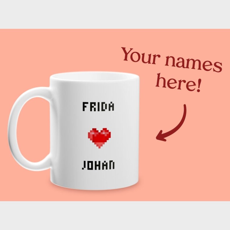 Personligt Krus med Tekst & Hjerte